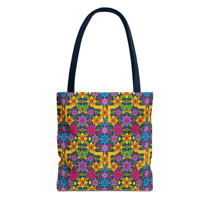 Tote Bag, (AOP), Gemini, Zodiac v2, Flower Pattern