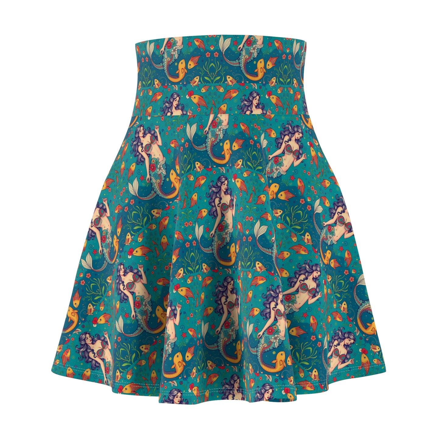 Women's Skater Skirt, (AOP), Pisces, Zodiac v1, Sexy Pattern
