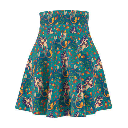 Women's Skater Skirt, (AOP), Pisces, Zodiac v1, Sexy Pattern