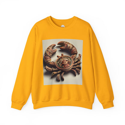 Unisex Heavy Blend™ Crewneck Sweatshirt, Crab Artifact, Cancer Zodiac Design