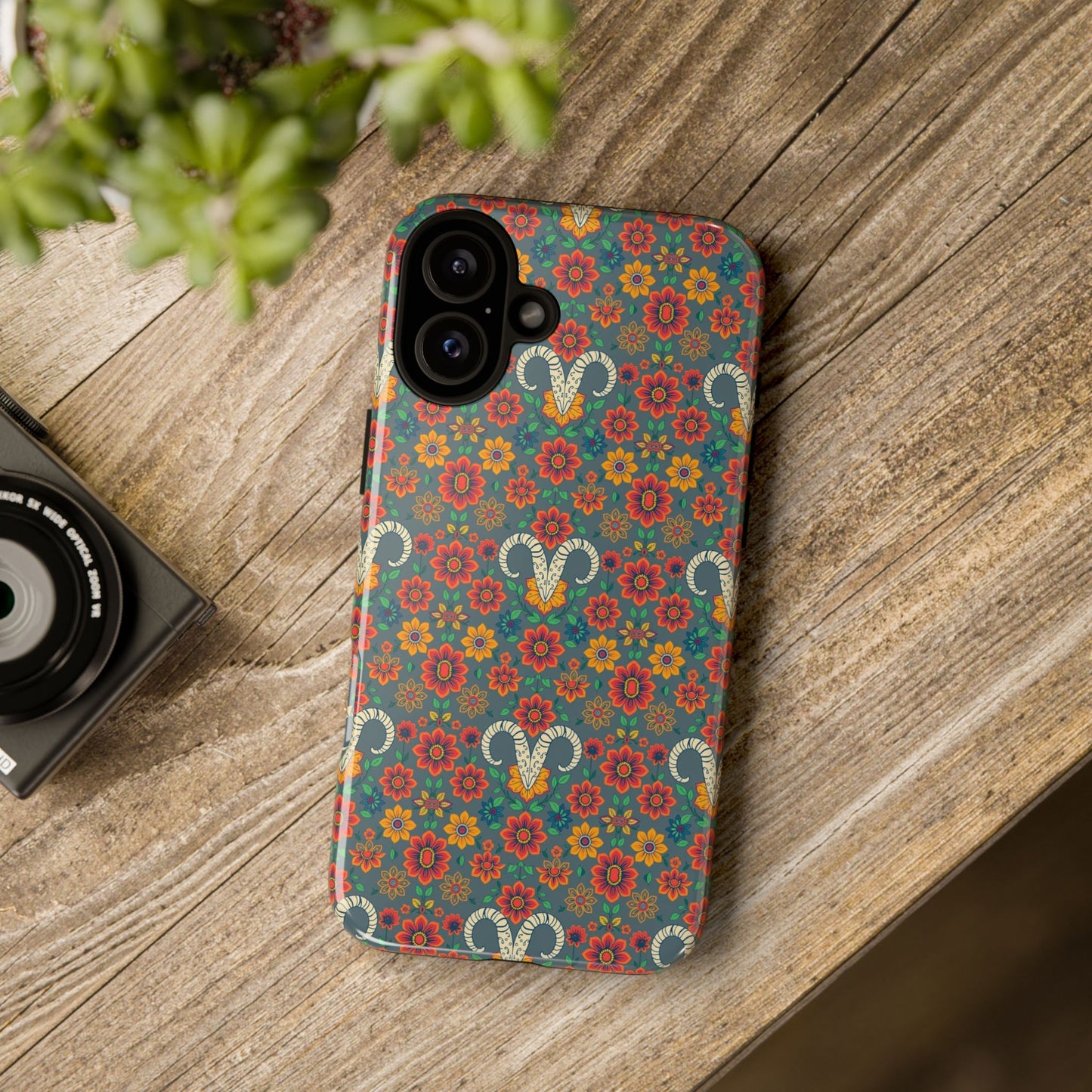 Tough Cases, Aries, Zodiac v3, Flower Pattern
