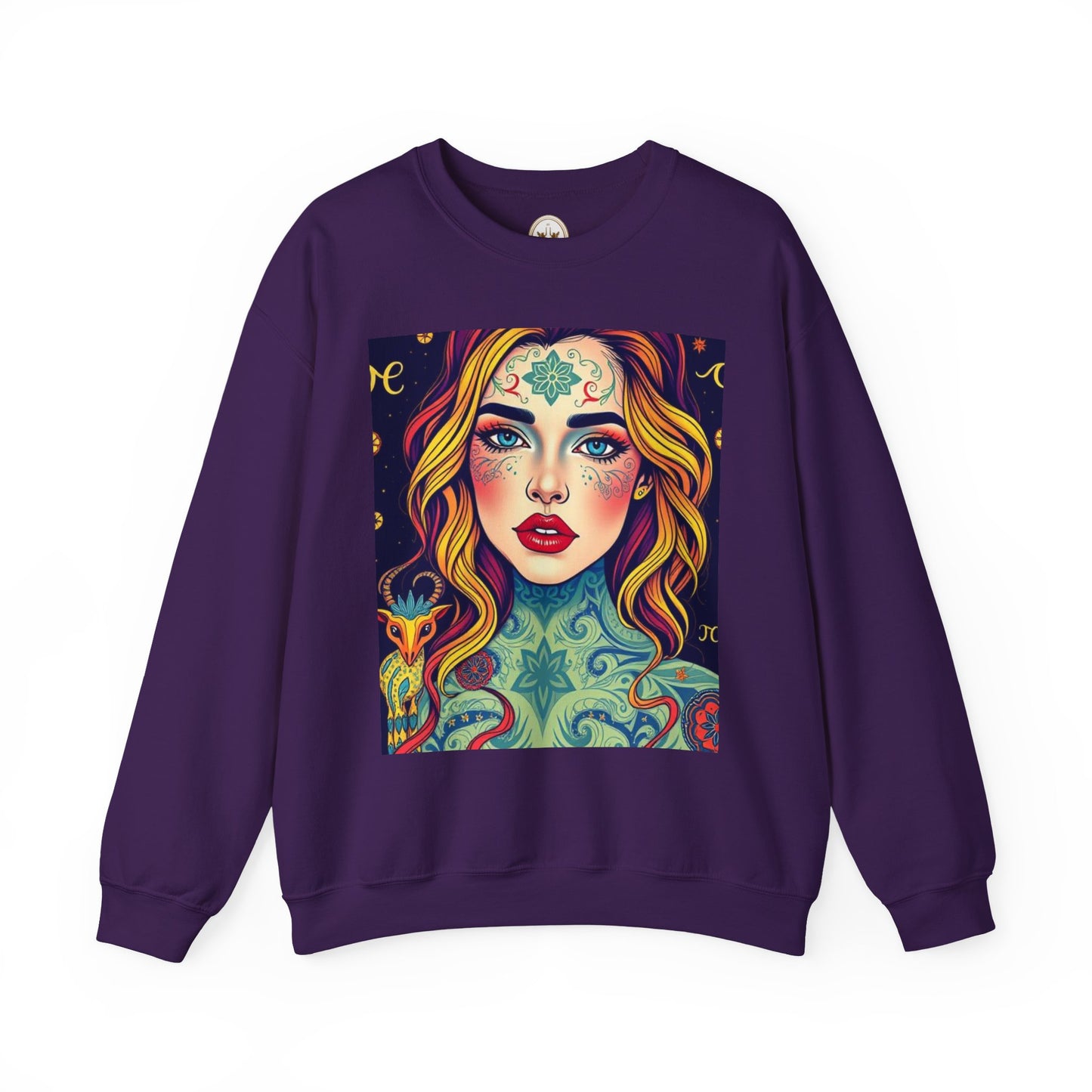 Unisex Heavy Blend™ Crewneck Sweatshirt, Aquarius, Zodiac, Sexy Pattern