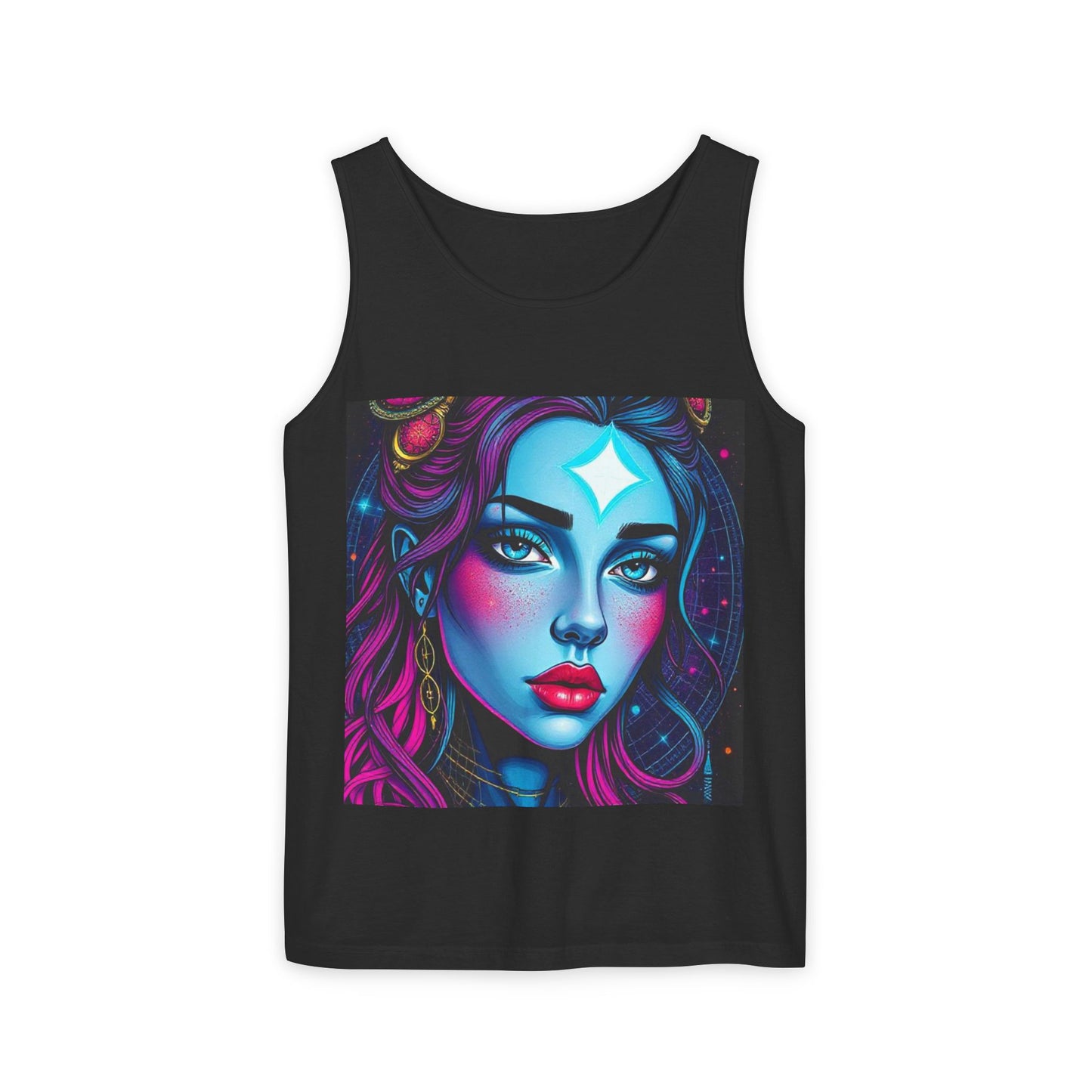 Unisex Garment-Dyed, Tank Top, Gemini, Pop Art, 100% US cotton