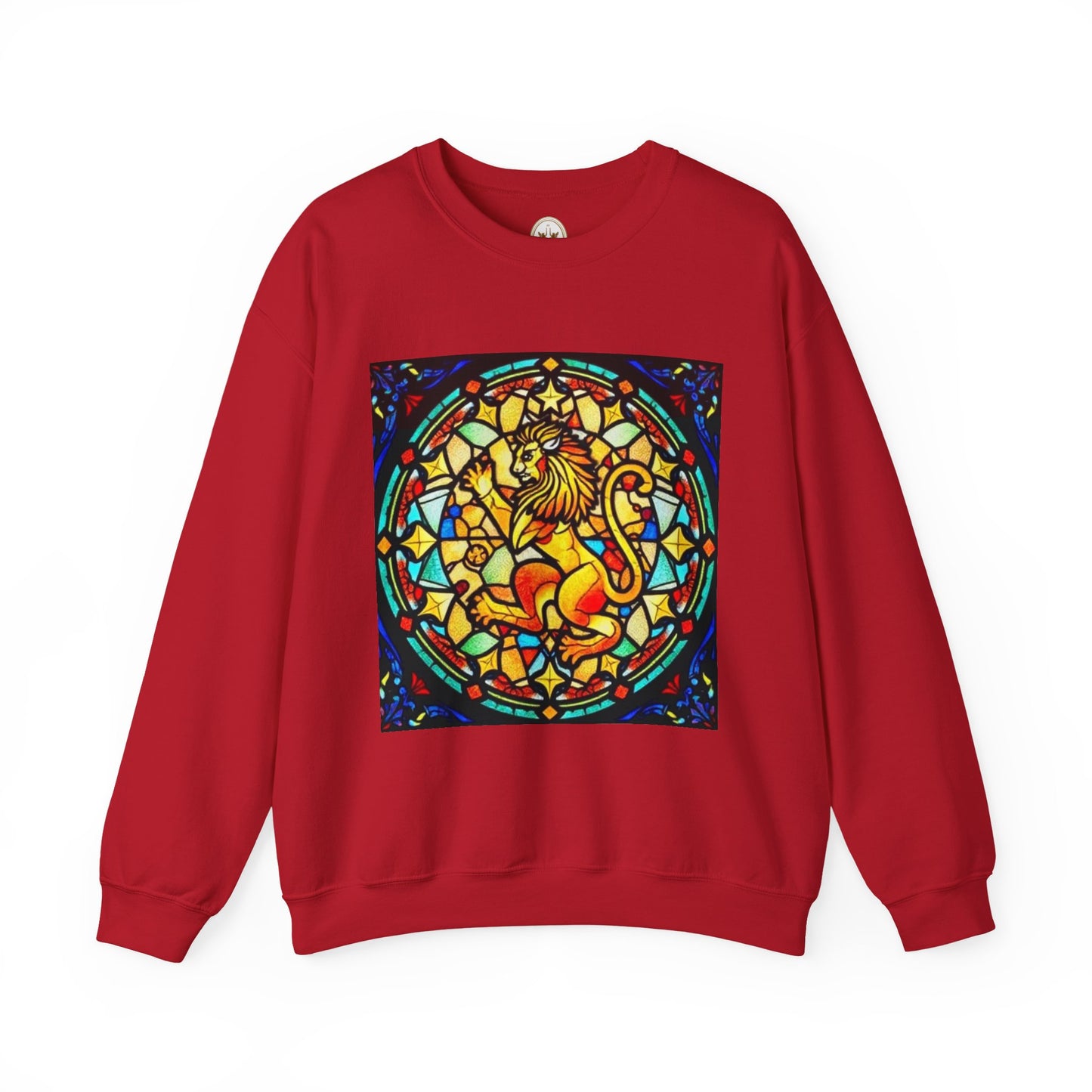Unisex Heavy Blend™ Crewneck Sweatshirt, Glass 1, Leo Zodiac Design