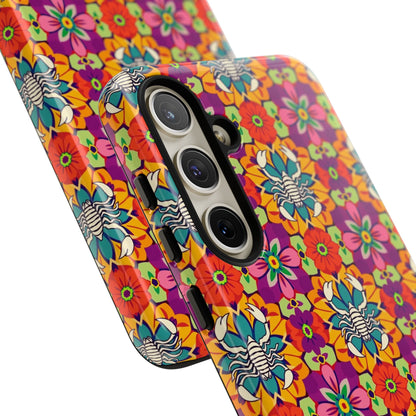 Tough Cases, Scorpio, Zodiac v3, Flower Pattern