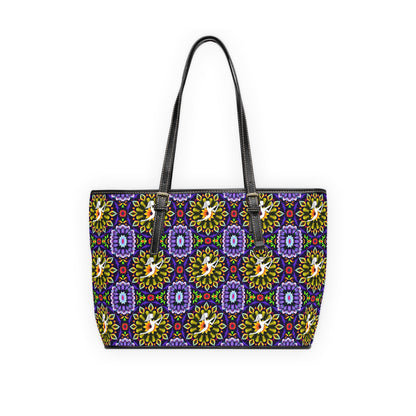 Leather Shoulder Bag, Sagittarius, Zodiac v2, Flower Pattern