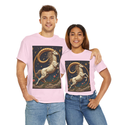 Unisex Heavy Cotton T-Shirt, Aries Animal 1v, Zodiac Design