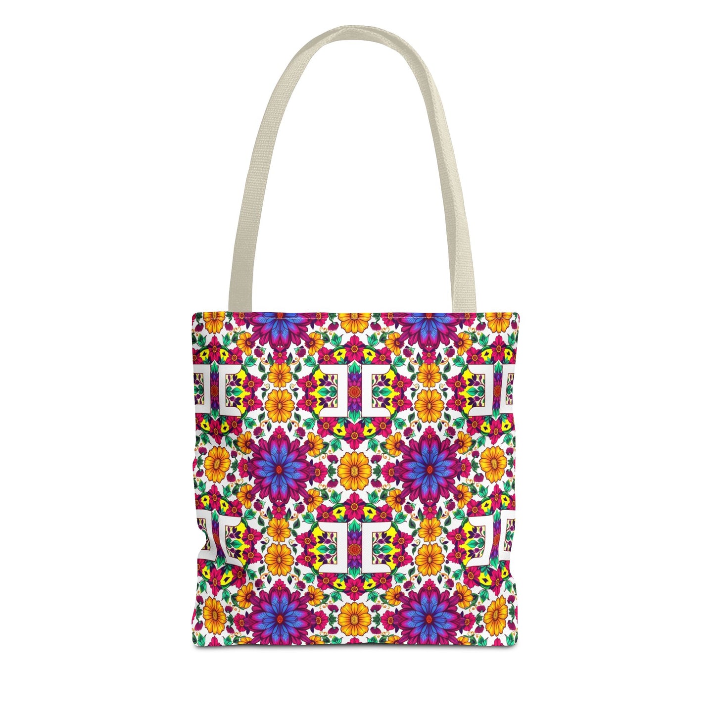 Tote Bag, (AOP), Gemini, Zodiac v3, Flower Pattern