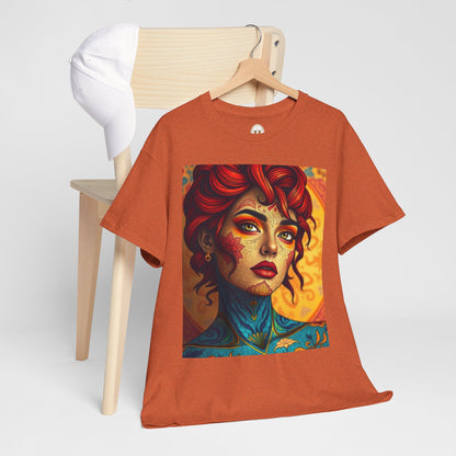 Unisex Heavy Cotton T-Shirt, Aquarius, Zodiac, Sexy Art