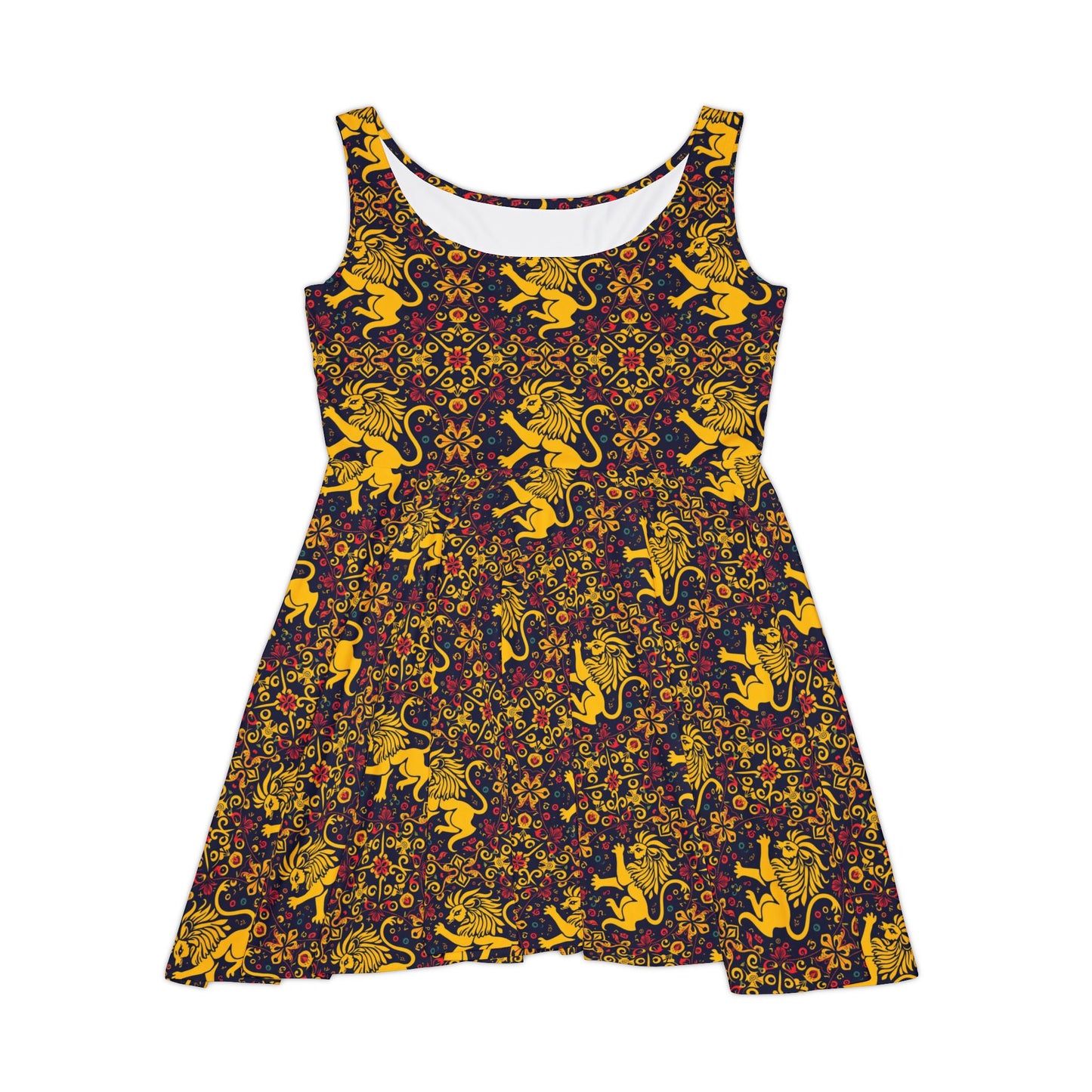 Women's Skater Dress, AOP, Zodiac v1, Leo, Pattern