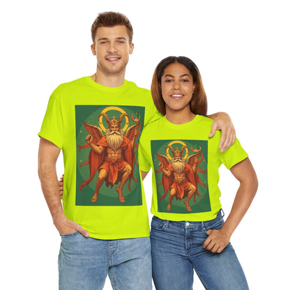 Unisex Heavy Cotton T-Shirt, Aries God 1v, Zodiac Design