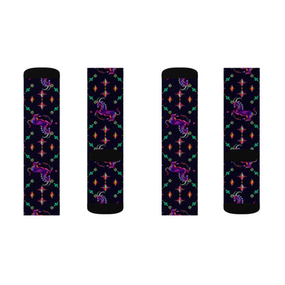 Sublimation Socks, Capricorn, Zodiac v3, Jewel Pattern