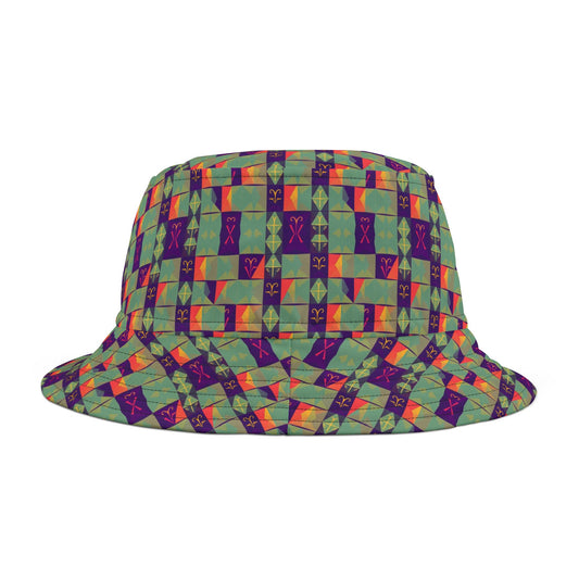 Bucket Hat, (AOP), Aquarius, Zodiac, Shape Pattern