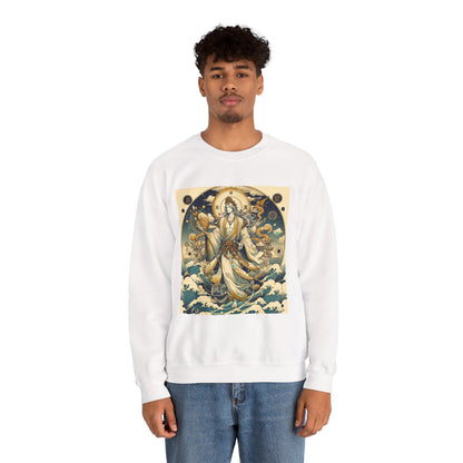 Unisex Heavy Blend™ Crewneck Sweatshirt, Anime Capricorn God,  Zodiac Design