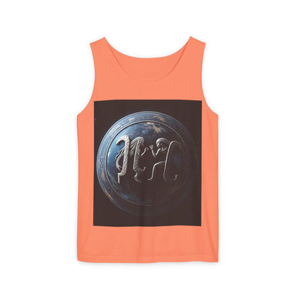 Unisex Garment-Dyed, Tank Top, Gemini Design, Space Symbol , 100% US cotton
