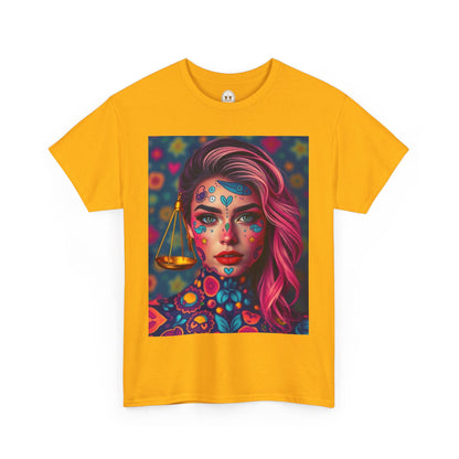 Unisex Heavy Cotton T-Shirt, Libra, Zodiac v2, Sexy Art