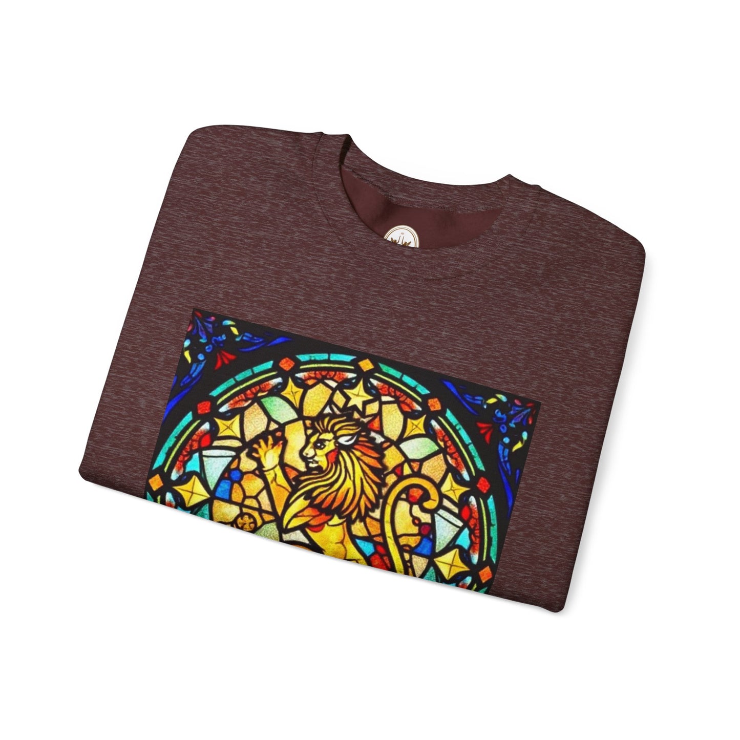 Unisex Heavy Blend™ Crewneck Sweatshirt, Glass 1, Leo Zodiac Design