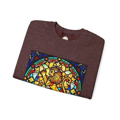 Unisex Heavy Blend™ Crewneck Sweatshirt, Glass 1, Leo Zodiac Design