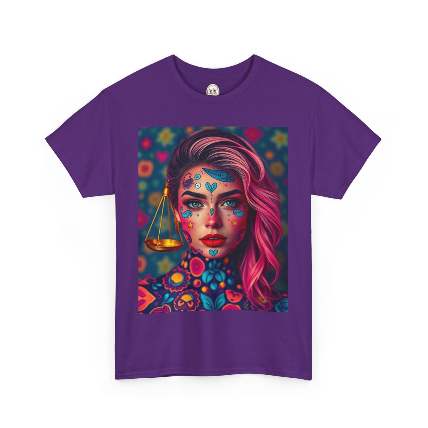 Unisex Heavy Cotton T-Shirt, Libra, Zodiac v2, Sexy Art