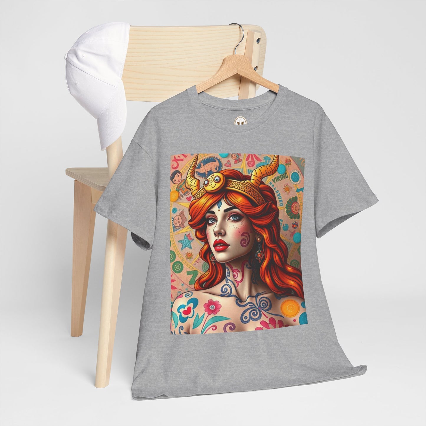 Unisex Heavy Cotton T-Shirt, Virgo, Zodiac v1, Sexy Art