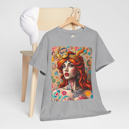 Unisex Heavy Cotton T-Shirt, Virgo, Zodiac v1, Sexy Art