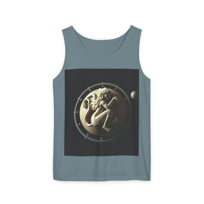 Unisex Garment-Dyed, Tank Top, Virgo Design, Planet Symbol, 100% US cotton
