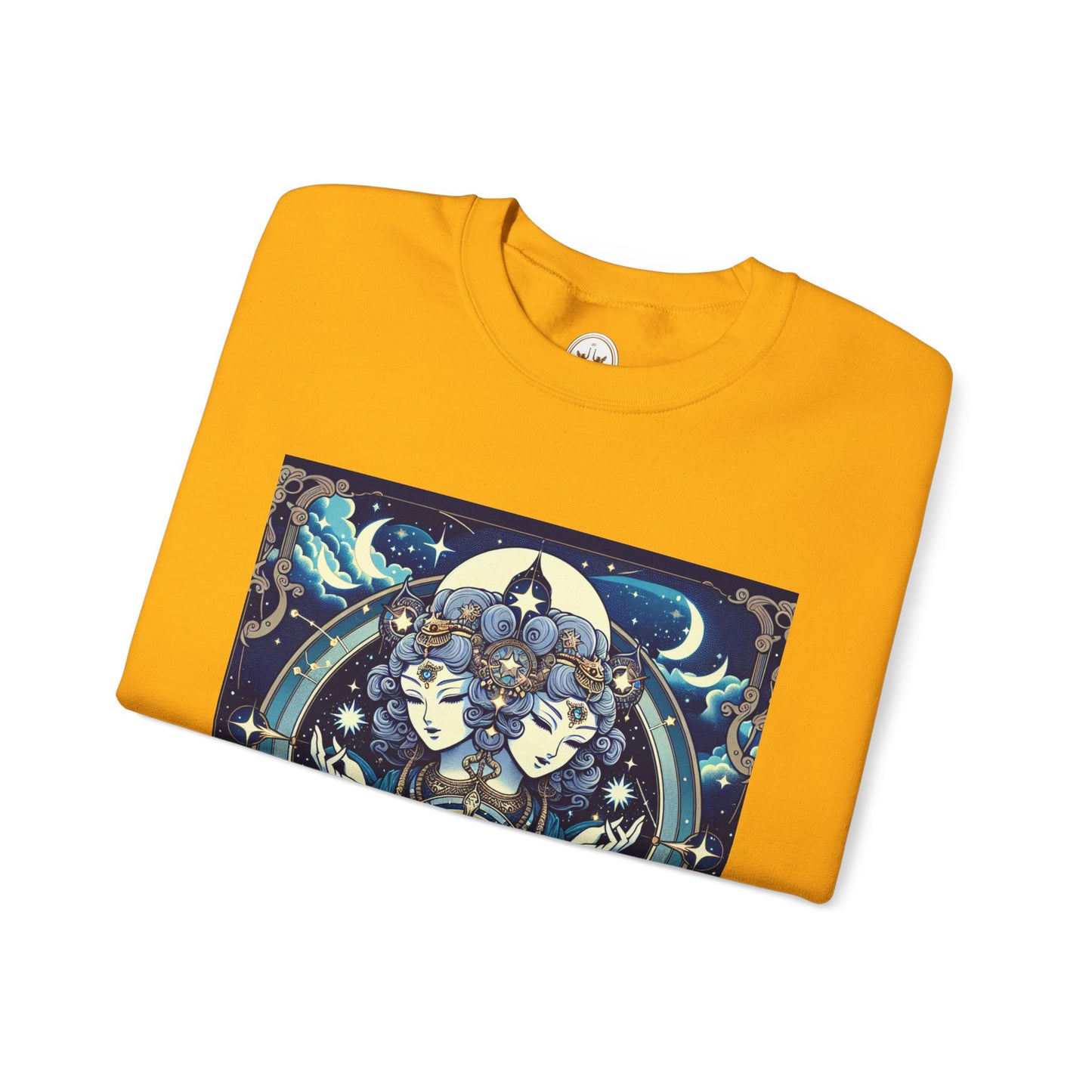 Unisex Heavy Blend™ Crewneck Sweatshirt,Twin Body, Gemini Zodiac Design