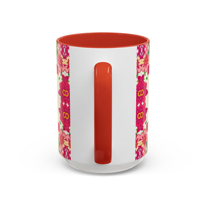 Accent Coffee Mug, Capricorn, Zodiac v2, Flower Pattern, (11, 15oz)