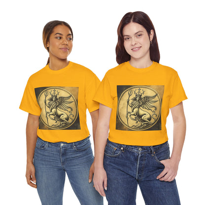 Unisex Heavy Cotton T-Shirt, Angel Animal, Virgo Zodiac Design