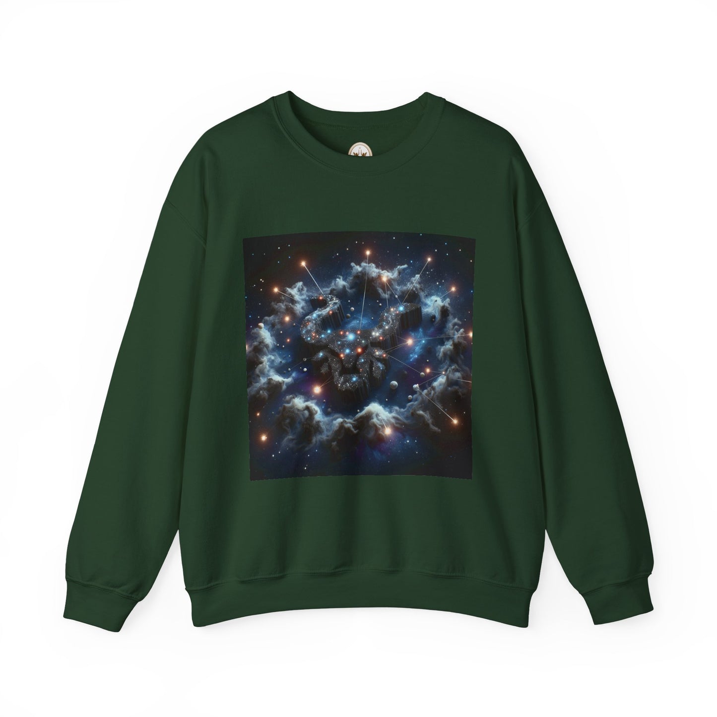 Unisex Heavy Blend™ Crewneck Sweatshirt, Space Bullhead, Taurus Zodiac Design