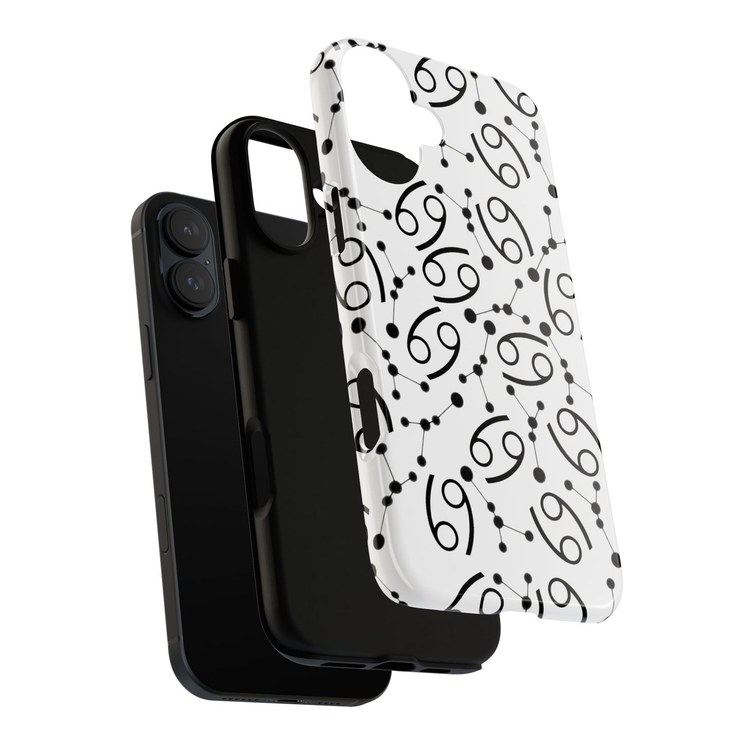 Tough Cases with the Cancer Zodiac sign for iPhone, Samsung Galaxy, and Google Pixel devices