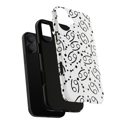 Tough Cases with the Cancer Zodiac sign for iPhone, Samsung Galaxy, and Google Pixel devices