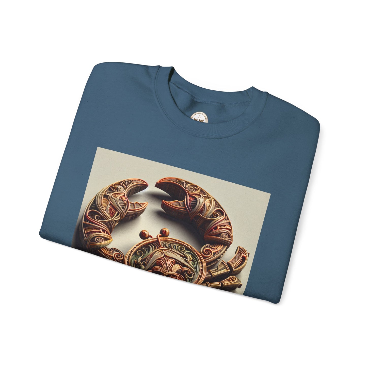 Unisex Heavy Blend™ Crewneck Sweatshirt, Crab Artifact, Cancer Zodiac Design