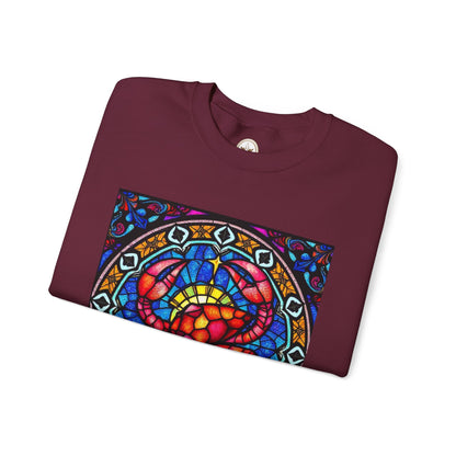 Unisex Heavy Blend™ Crewneck Sweatshirt, Glass 1, Cancer Zodiac Design