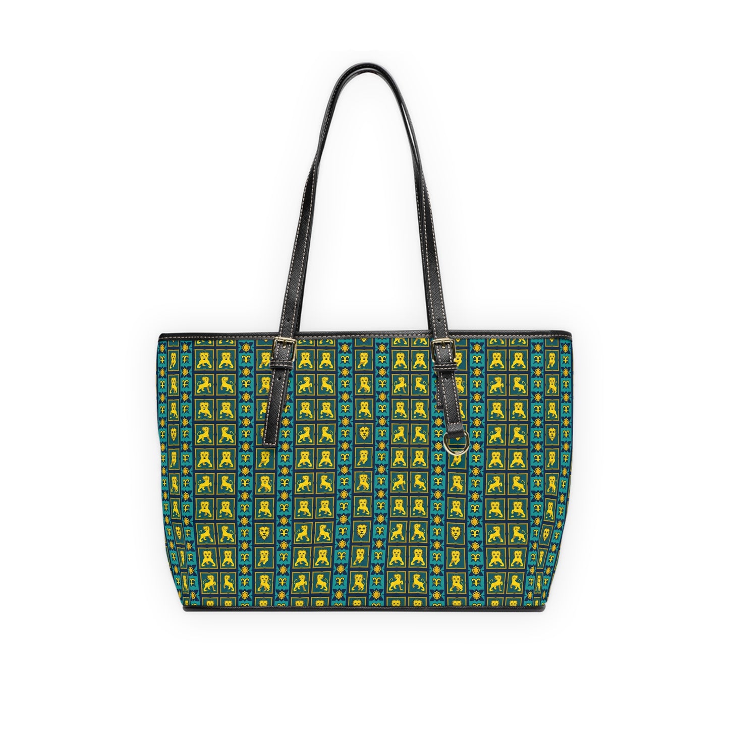 Leather Shoulder Bag, Leo, Zodiac v4, Shapes Pattern