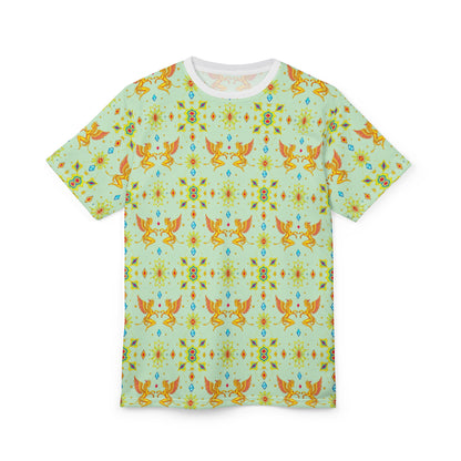 Unisex Cut & Sew T-Shirt, (AOP), Gemini, Zodiac v1, Jewels Pattern