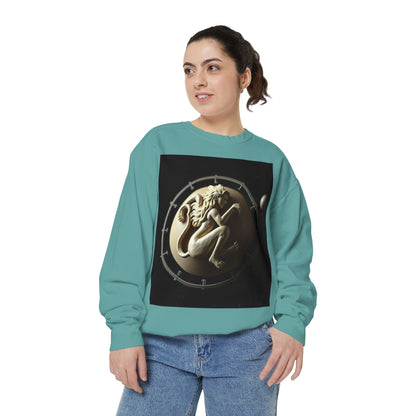 Garment-Dyed Sweatshirt, Unisex, Space Symbol Design, Virgo