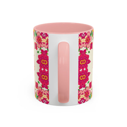 Accent Coffee Mug, Capricorn, Zodiac v2, Flower Pattern, (11, 15oz)