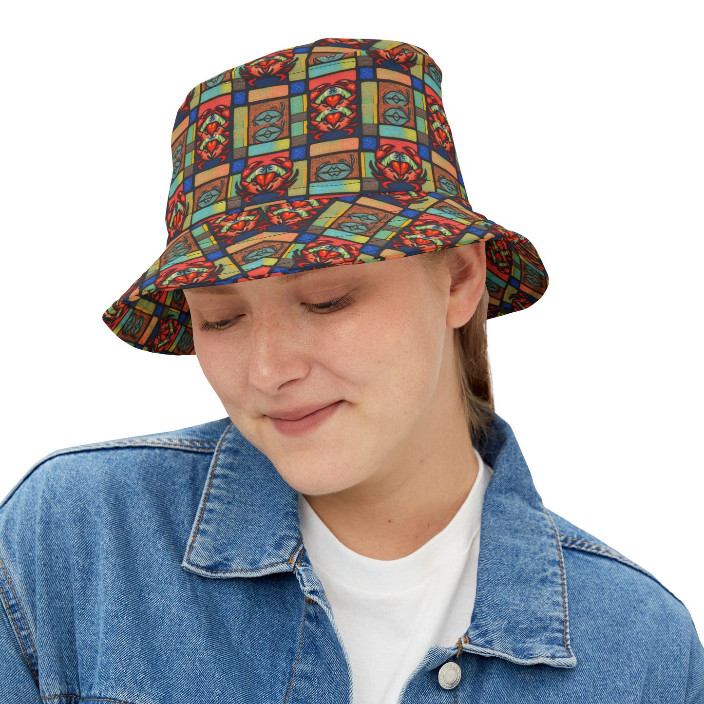 Bucket Hat, (AOP), Cancer, Zodiac, Shape Pattern