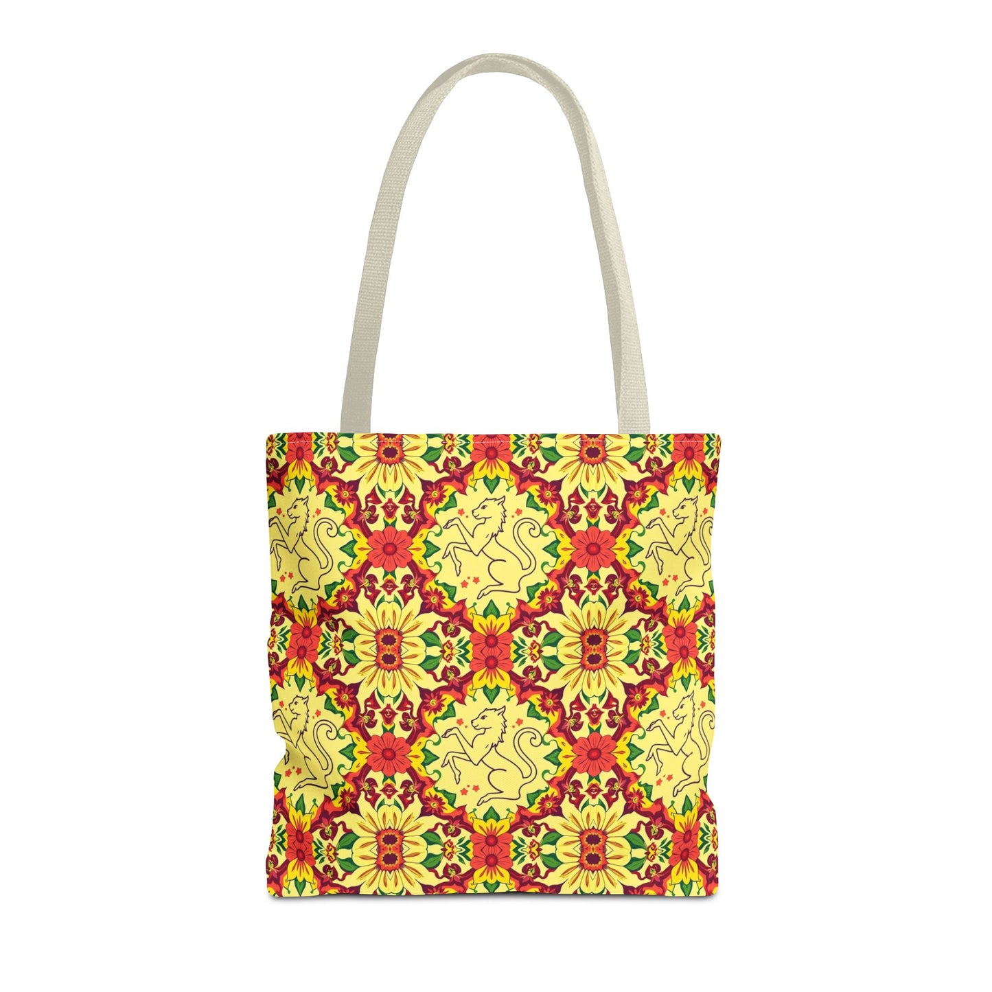 Tote Bag, (AOP), Virgo, Zodiac, Flower Pattern