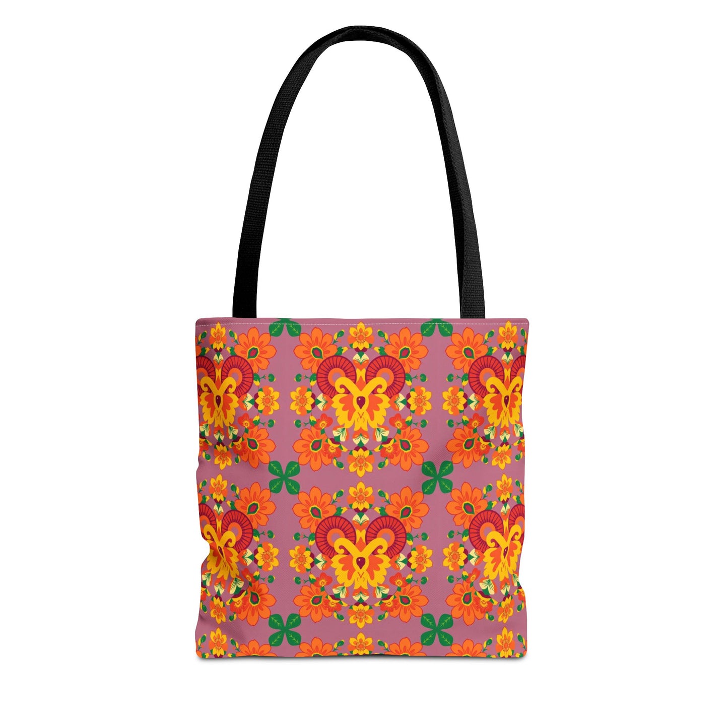 Tote Bag (AOP), Aries, Zodiac v1, Flower Pattern
