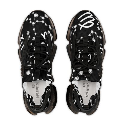 Men's Mesh Sneakers, Virgo Zodiac Sign, AOP, Black