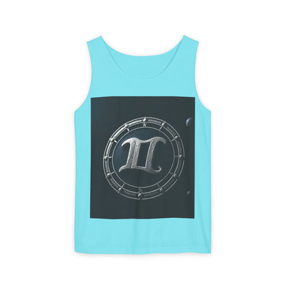 Unisex Garment-Dyed, Tank Top, Gemini Design, Space Symbol v1, 100% US cotton