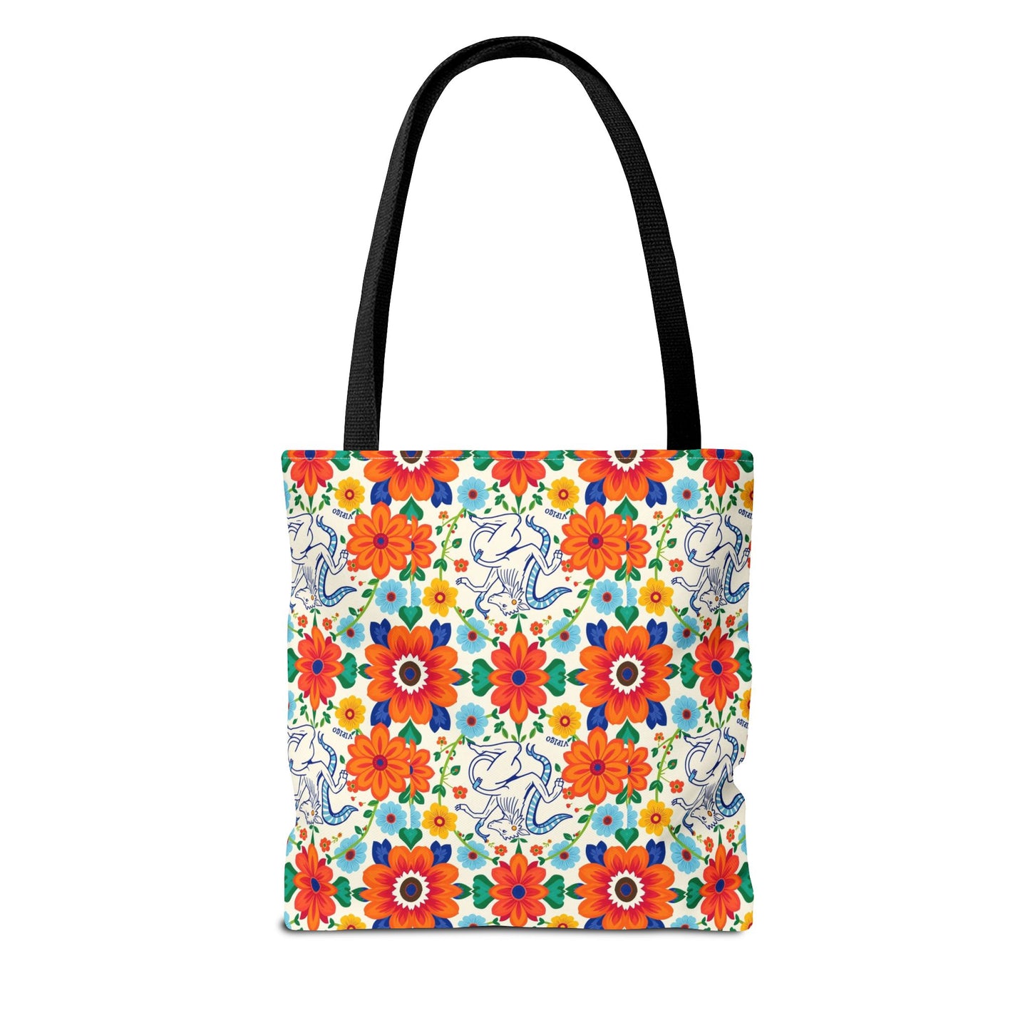 Tote Bag (AOP), Virgo, Zodiac v1, Flower Pattern