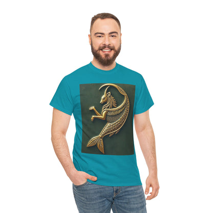 Unisex Heavy Cotton T-Shirt, Capricorn Animal. Symbol, Zodiac Design