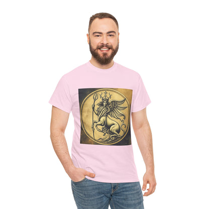 Unisex Heavy Cotton T-Shirt, Animal Angel v1, Virgo Zodiac Design