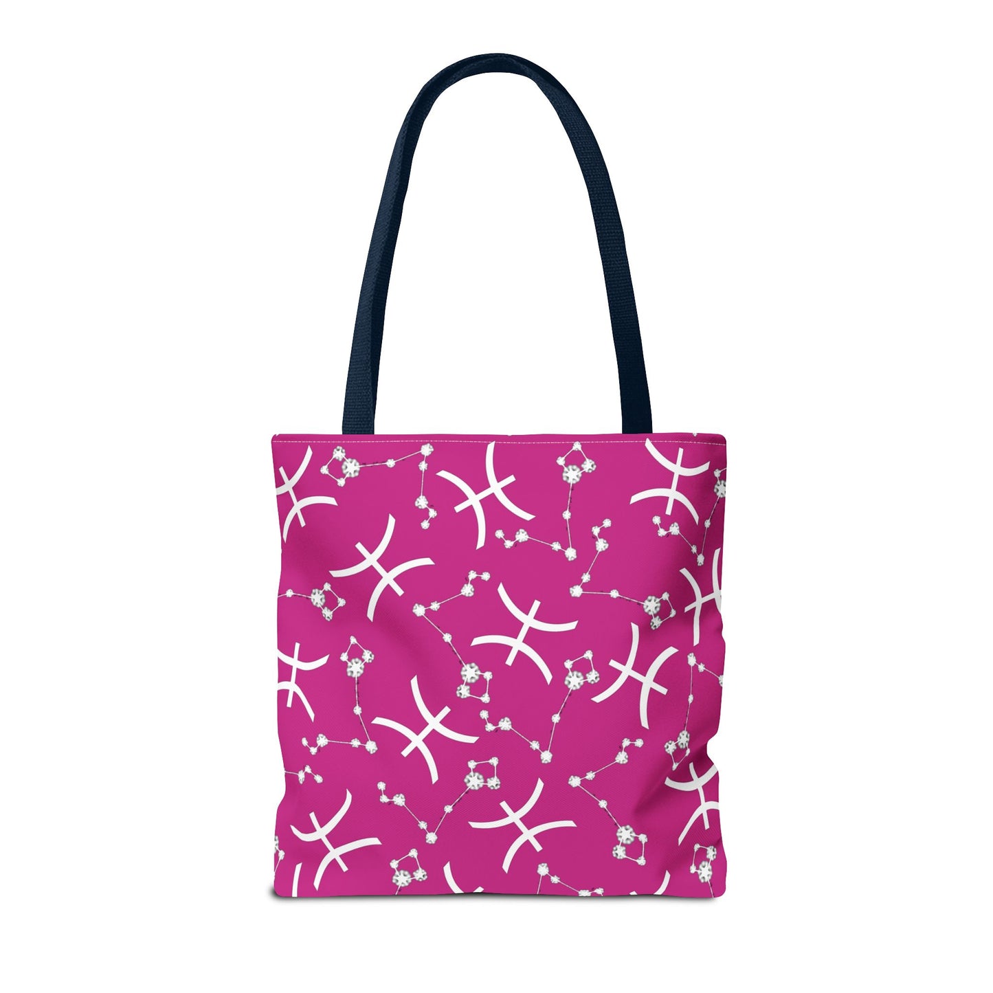 Tote Bag, Pisces Zodiac Sign, AOP, (Pink, White)