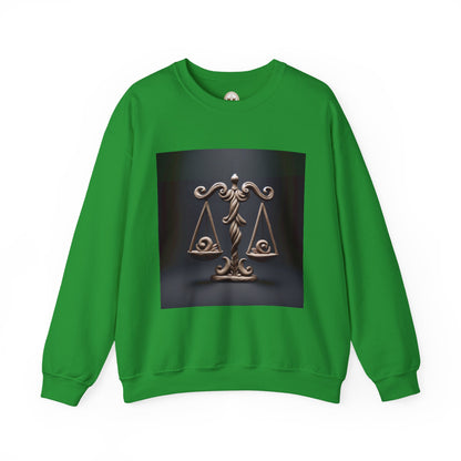 Unisex Heavy Blend™ Crewneck Sweatshirt, Brown Scale, Libra Zodiac Design