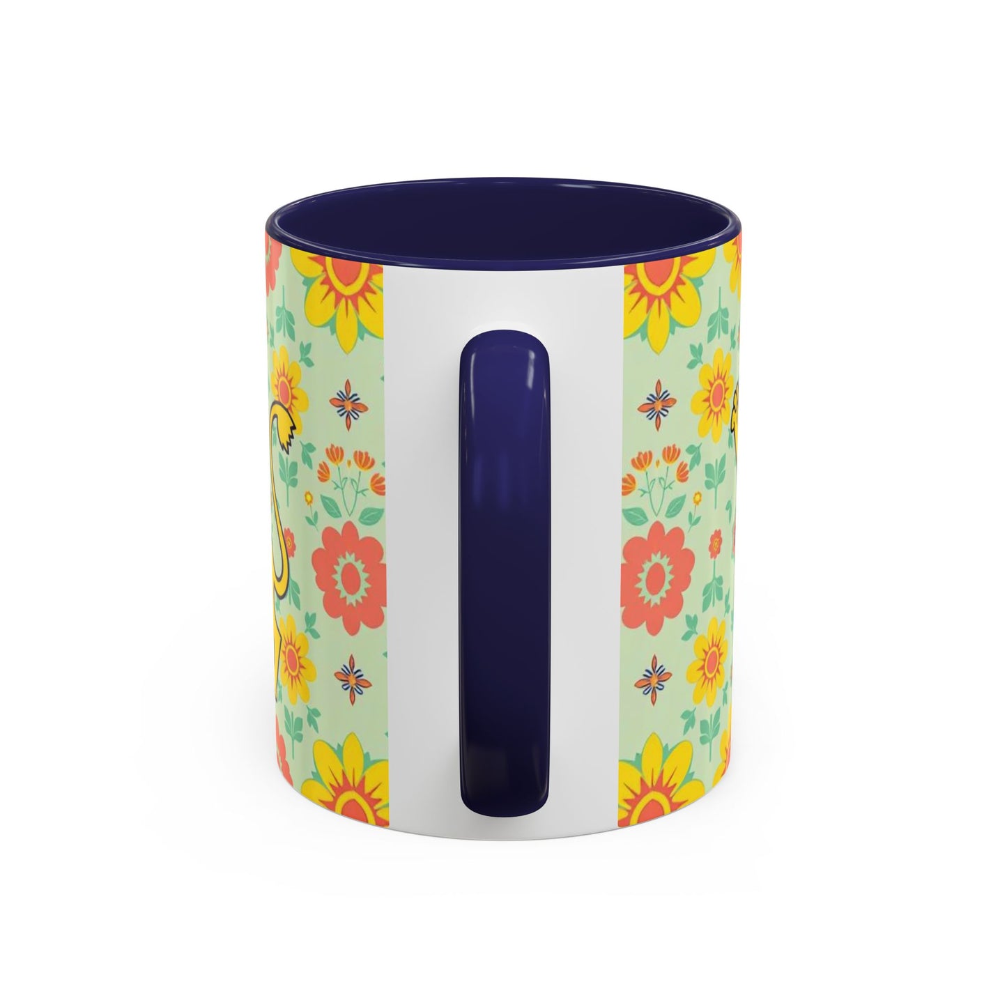 Accent Coffee Mug, Leo, Zodiac v2, Flower Pattern, (11, 15oz)