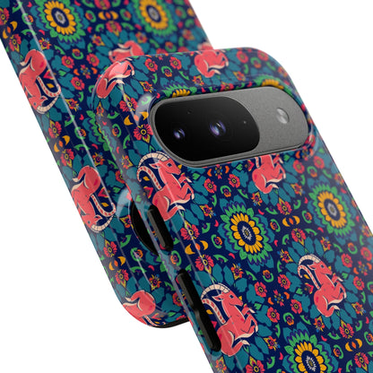 Tough Cases, Capricorn, Zodiac v1, Flower Pattern